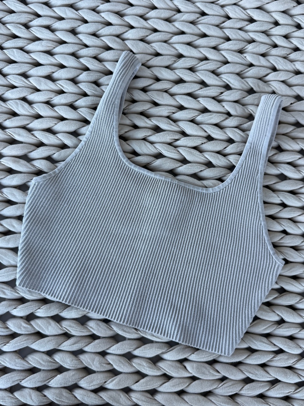 Aritzia Babaton Ribbed Square-Neck Crop Tank - Beige